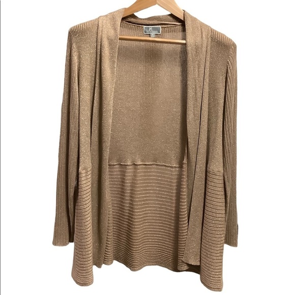 JM collection golden open cardigan size 12W (0X) - Picture 2 of 11